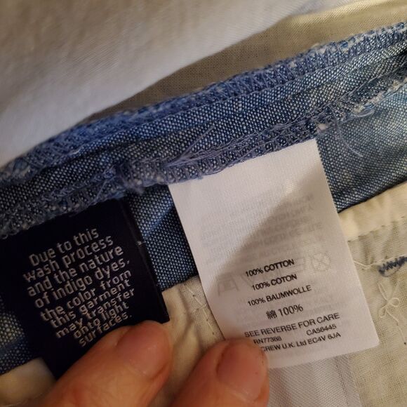 J. Crew Blue Women Ruffle Hem Chambray Shorts Cotton Whimsical Girly SIZE 4 NWT - Picture 3 of 5